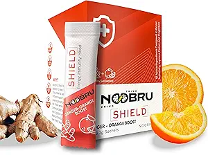 Noobru Skjold med C-vitamin pulver og ingefær - Immunsystemet Booster for perfekt sundhedstilstand - Vitamin Blend til din krop - Nootrope kosttilskud til Sharp Koncentration og Quick Mind