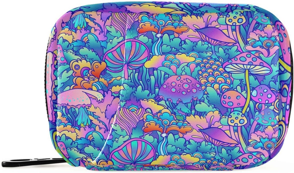Svampe Farverige Pill Box 7 Dag Pill sag Rejsepille Organizer Bag med lynlås Portable ugentlige Vitamin Medicin Supplement Holder Pouch Bag