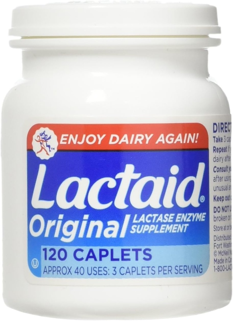 LACTAID Original Caplets 120 ea (pakke med 3)