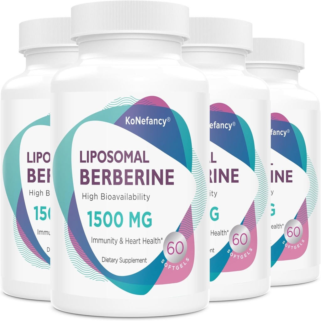 Liposomal Berberine Supplement 1500mg - Høj biotilgængelighed Berberine HCL Kapsler til kvinder og mænd, AMPK Activator for cardiovaskulær sundhed, sukkerfri, non-GMO, 240 Softgels
