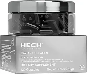 Caviar Collagen Kapsler - Skønhed Supplement med 2.000 mg Marine Collagen Peptider, Caviar Extract og Vitamin Complex