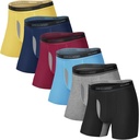 IGOLUMON Mænd Undertøj Bambus Rayon Breathable Boxer Briefinger med flue Fugt -Wicking Lightweight Undertøj, 6 pakke