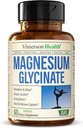 Pure Magnesium Glycinat 200mg (Glicinato de Magnesio) - Chelated Magnesium supplement til søvn, afslapning, Muskel & Wellness - Bedre Absorberet end Citrate eller Oxide - 60 Veganske kapsler