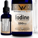 WellnessOne Jod Drops for Thyroid Support - Hurtig fungerende flydende jod supplement fra Kalium Iodide - Great for Immunity & Cognition & Maksimerer Iron Absorption - 1.67 fl oz