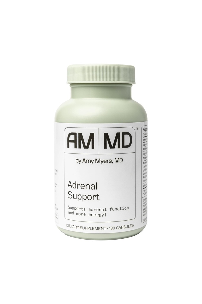 Amy Myers MD Adrenal Support - Adaptogen Herb tillæg med Ashwagandha, Riboflavin, B6-vitamin & mere - Glutenfri, Non- Dairy & Non- Soy - 180 kapsler
