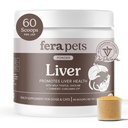 Fera kæledyr lever supplement til hunde & katte med mælk tidsel, cholin & gurkemeje - Økologiske botanicals - Forbedrer leverfunktionen, Immunitet, afgiftning, & metaboliske funktion - Pulver - 60 Scoops