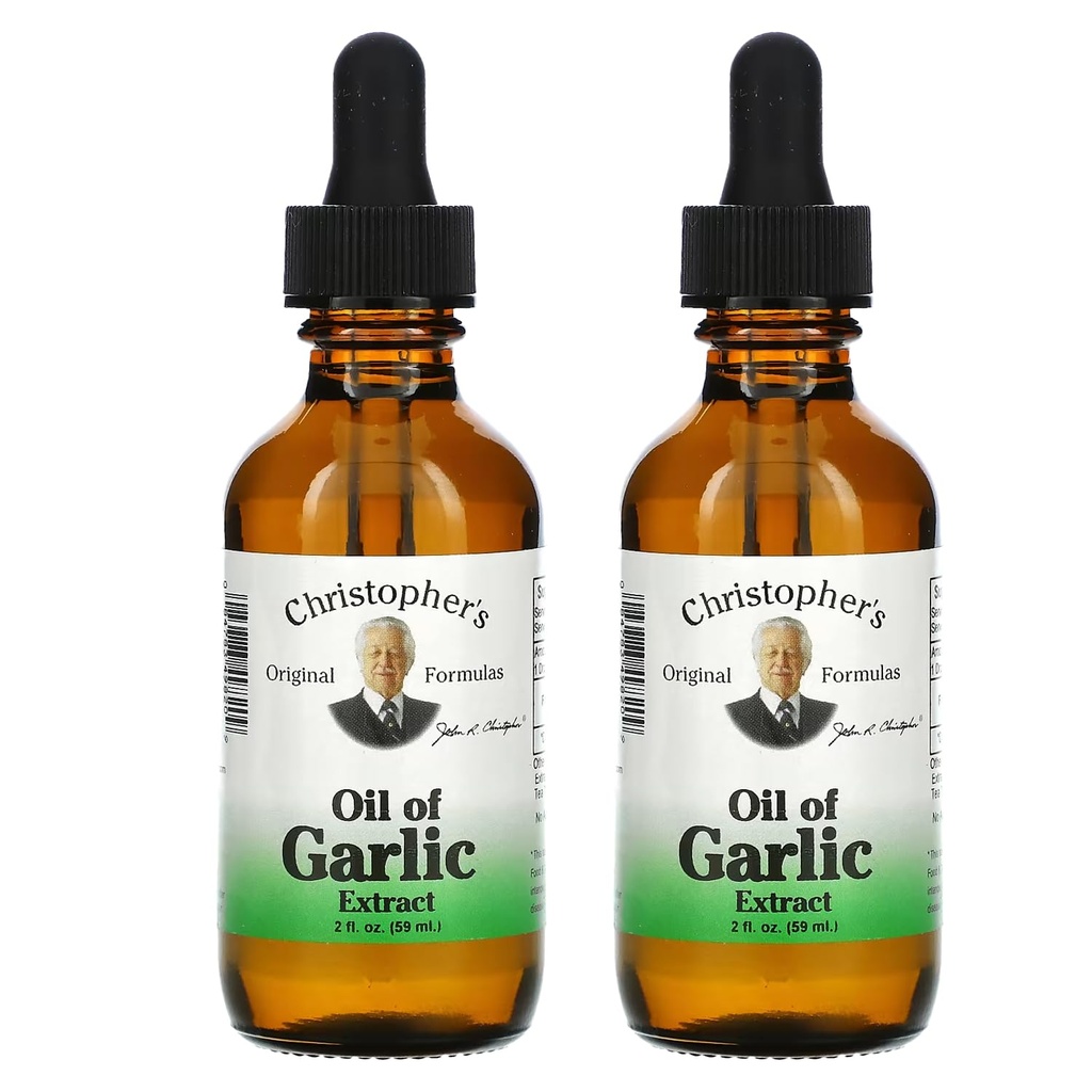 Christopher 's Original Formulas Oil of hvidløg ekstrakt 2 Ounces - Pakke af 2 - Premium Herbal supplement - Cold- Pressed & Pure Liquid Hvidløgsolie