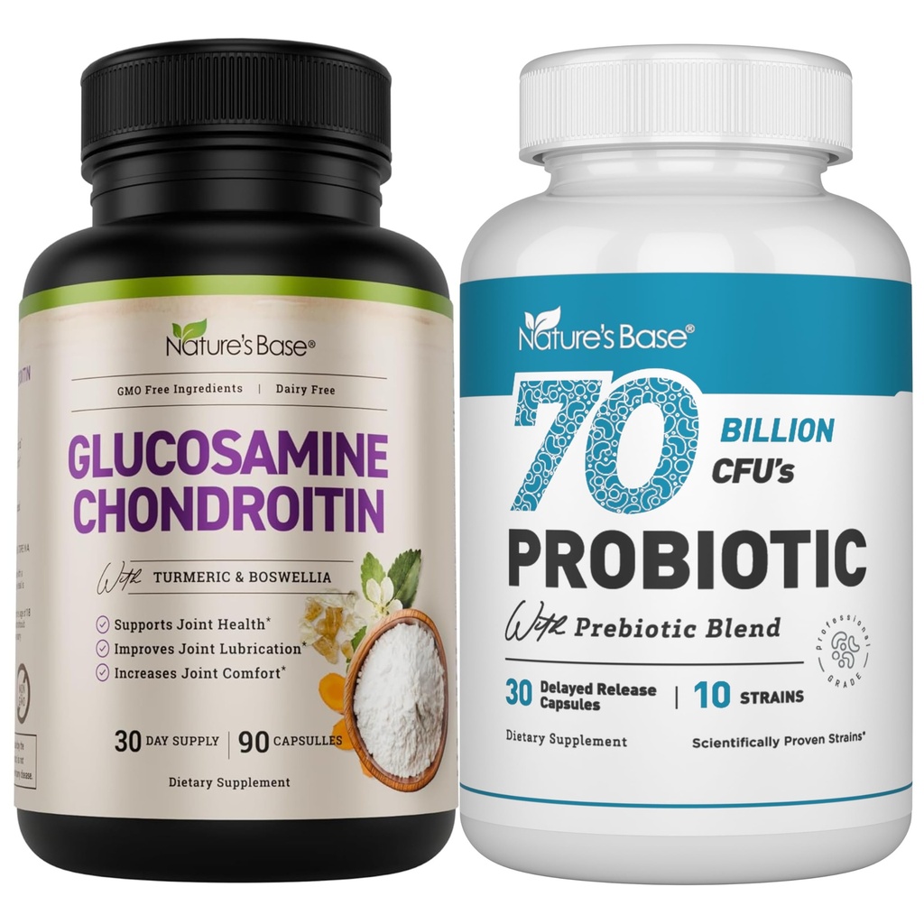 Nature 's Base Glucosamine Chondroitin + Probiotika 70 Millioner CFU
