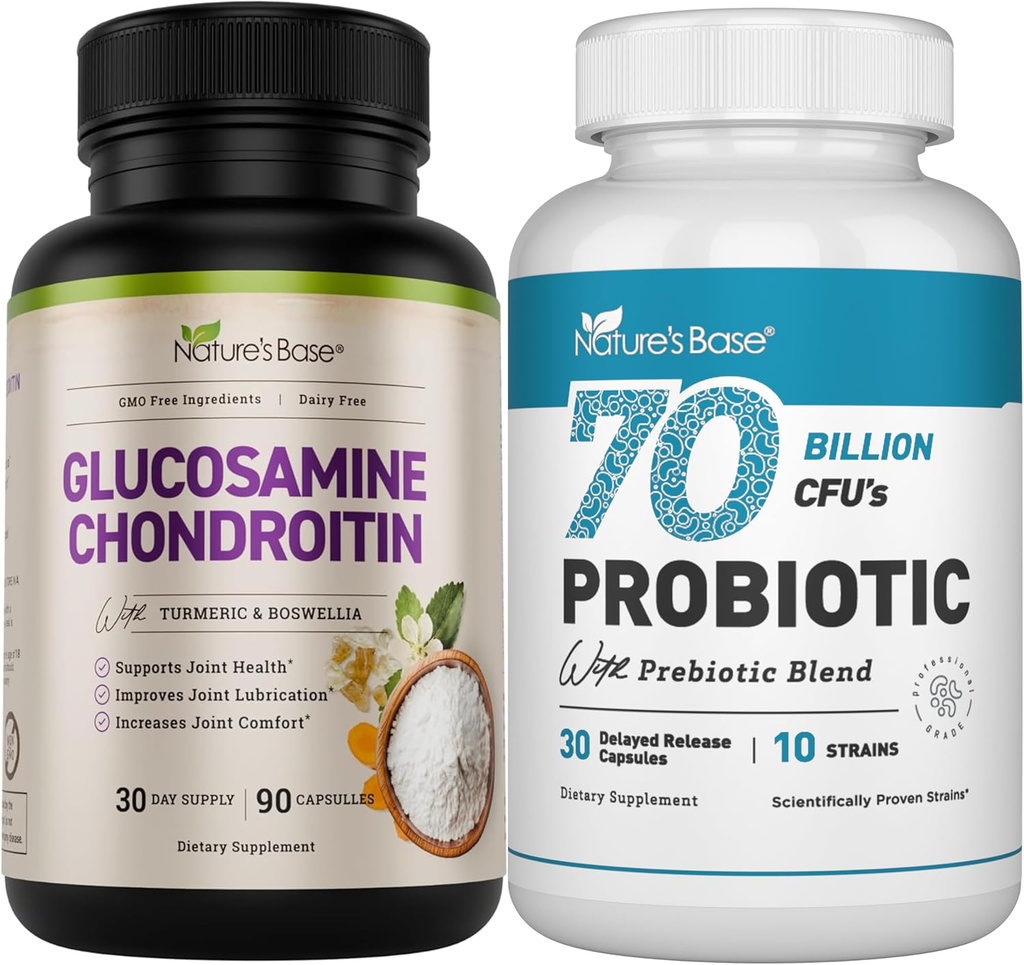 Nature 's Base Glucosamine Chondroitin + Probiotika 70 Millioner CFU