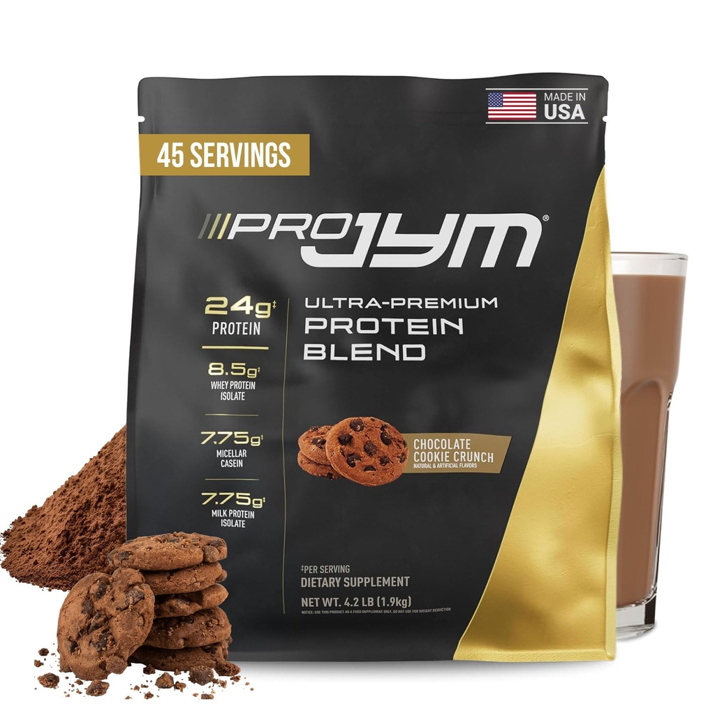 Pro JYM Chokolade Cookie Crunch Protein Powder - Whey Protein Isolates, Casein, & Milk Protein, Lean Muscle Building for Mænd & Kvinder, JYM Supplement Science, 45 Servering