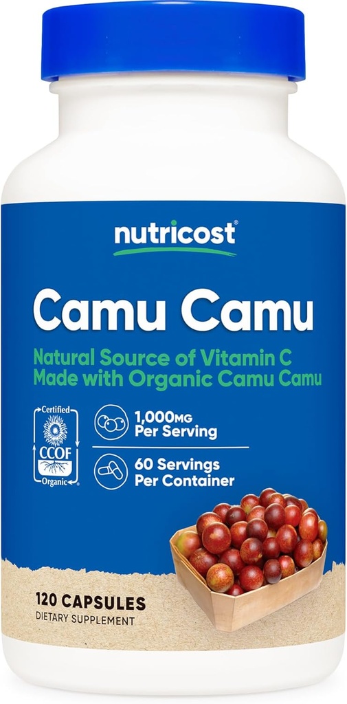 Nutricost Camu Camu 1000mg, 120 Capsule - CCOF Certified Made with Organic, Non- GMO and Gluten Free