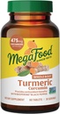 MegaFood hele kroppen gurkemeje supplement - gurkemeje tillæg med sort peber & C-vitamin - 475 mg curcuminoider per servering - Antioxidant & immunforsvar - Vegan - 60 tabletter, 30 servering