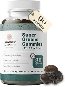 Super Greens Gummies for Kvinder, Voksne - med Prebiotika & Probiotika, Ikke 8, men 30 Powerful Green Superfoods - Multivitamin Veggie Chewables (90 Gummies)