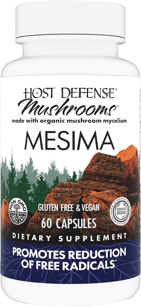 Værtsforsvar Mesima Kapsler - Urte Antioxidant Aktivitet & Immunsystemet Support - Mushroom supplement til støtte Balanceret immunrespons - 60 Kapsler (30 Servere) *