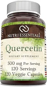 Quercetin 500 mg 120 Veggie kapsler Supplement 124; Non- GMO
