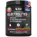 Zeal Naturals Electrolyte Powder Recovery Drink (90 Servings MSD 124; Cherry Limeade) w 0 Sugar + BCAAs + B- Vitaminer Electrolyte Supplement w Kalium Zink & Magnesium for Hydration - Keto Electrolytes