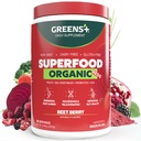 Green + Organic Reds Superfood Powder, Antioxidant, Polyphenol, Blend for Morning Kick, Energy, Vitality Boost, Nutrition, Vibrant Health, Vegan Soy / Dairy / Gluten Free (8.46oz)