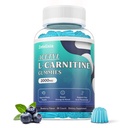 Sugar Free Acetyl L- Carnitin Gummies, L- Carnitin Supplement for kvinder & mænd, med C-vitamin & B12, ALLAR for energi, Brain & Heart Health Support, Vegan, Non- GMO, 60 Greve