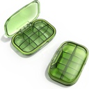 6 Segment Travel Pill Box, Pill Organizer Fugt Bevis Pill Case, Lille Pill Box til Pocket Purse, Daglig Portable Medicin Vitamin Box, Fisk Oil Box, Supplement Box (Grøn)