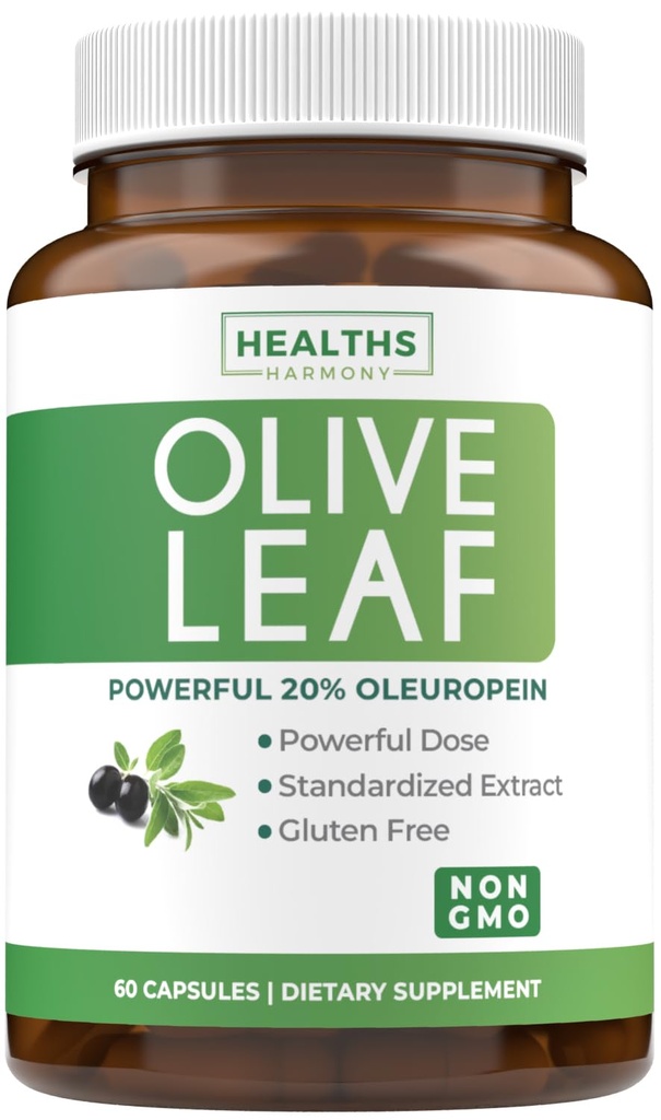 Super Strength Olive Leaf Extract Kapsler - Vegan Non- GMO 750mg Olive Extract med 20% Oleuropein Antioxidant Supplement for Immunity Hud og hjerte Health Support - Made in the USA (2 Month Supply)