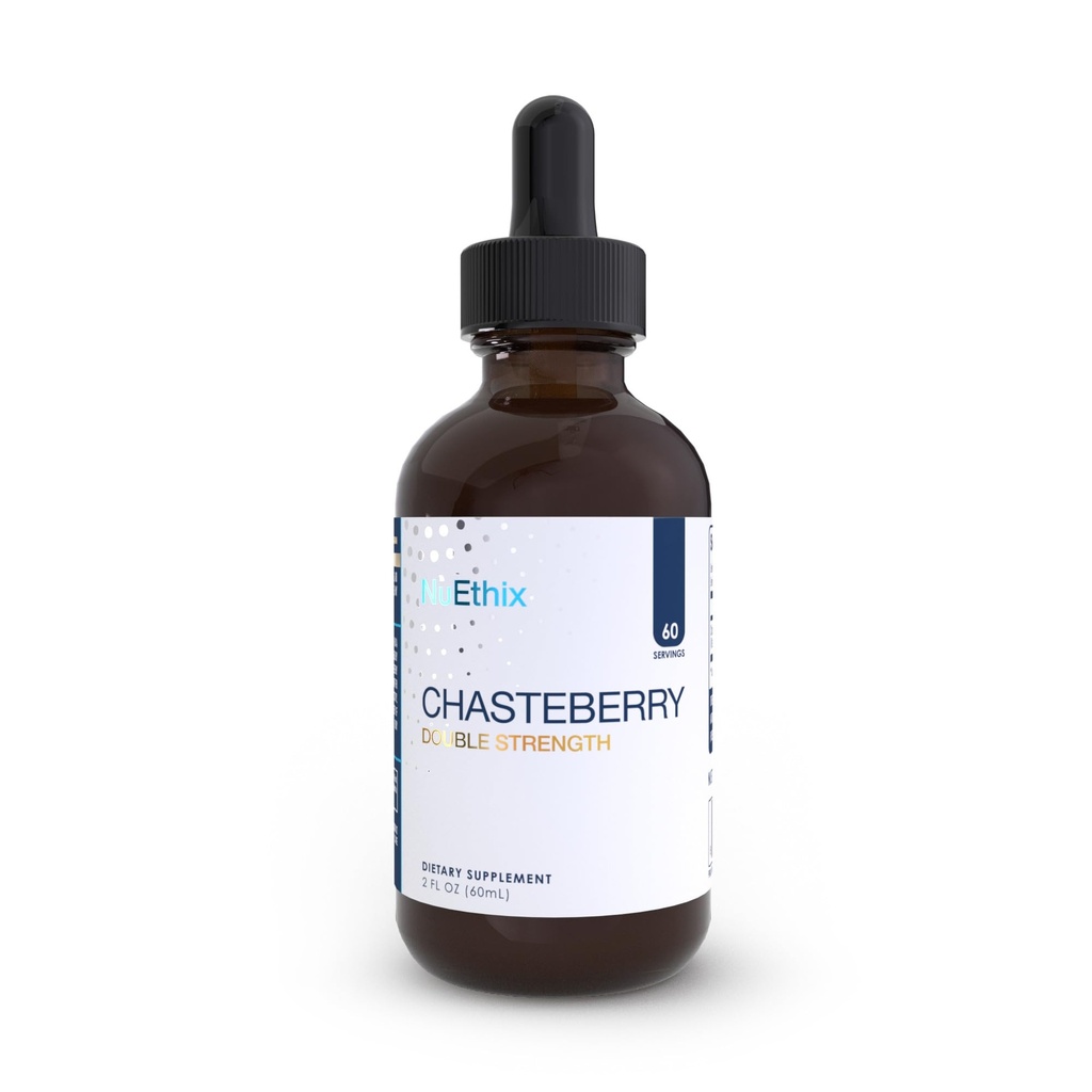 NuEthix Formuleringer Chasteberry Dobbelt Styrke 50mg, kan hjælpe Balance Østrogen Dominance og kan hjælpe støtte menstruationscyklus, 60 Servere