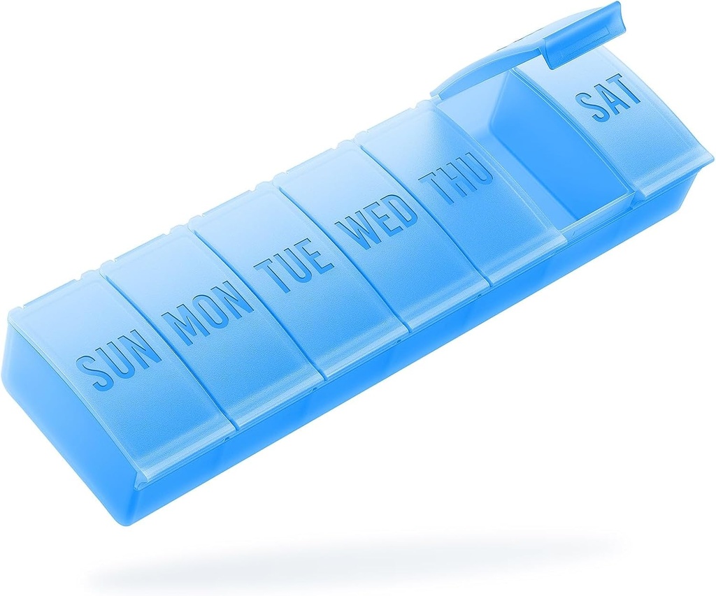 Barhon Pill Organizer Stor, Ugentlig Medicin Pill Arrangører, 7 dages pills Box Case Rejser for Big Vitamin Kosttilskud Fish Oil, Blå