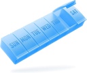 Barhon Pill Organizer Large, Weekly Medicine Pill Organizers, 7 Day Pills Box Case Travel for Big Vitamin Supplements Fish Oil, Blue