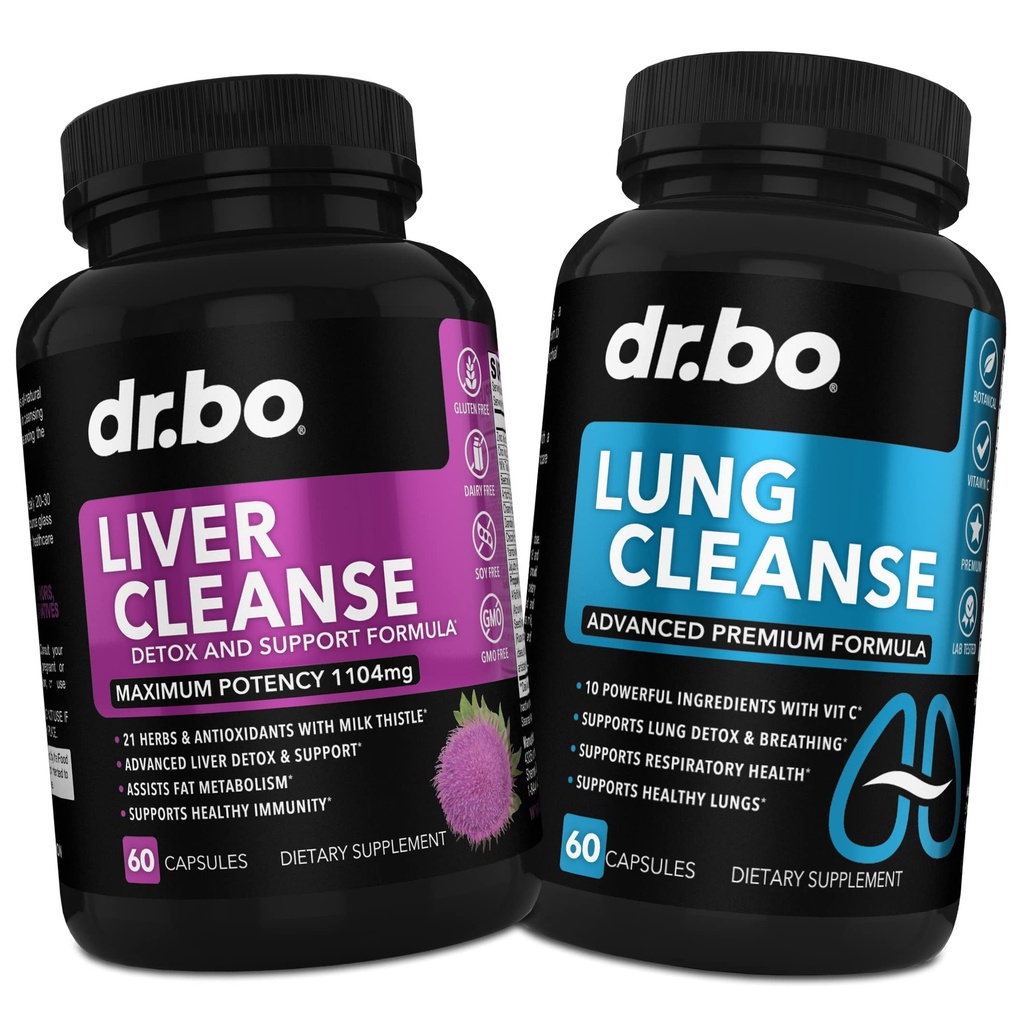 DR. BO lever rengøring & Lung Support Pills - Herbal Cleanser Formula til støtte lever & Lung sundhed