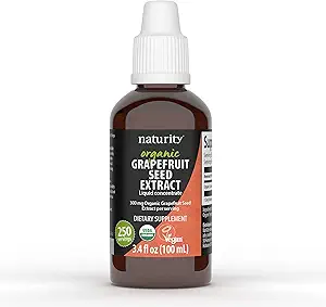Natrity Organic Grapefrugt Seed Extract Supplement -300mg Grapefrugt Seed Extract / Serving, 82 Day Supply - Pure GSE Flydende koncentrat, 3.4 fl oz (100ml)