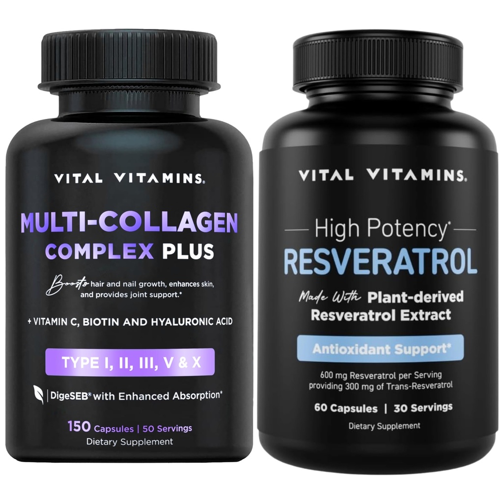 Vital Vitamin Multi Collagen Complex Plus kapsler + Resveratrol kapsler