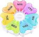 Stor Ugentlig Pill Organizer, Gelibo Push Open Button Pill Box 7 Dag, Let at åbne Pill Case, Daglig Medicin Organizer, Travel Pill Container, Vitamin Holder til Medicin, Kosttilskud, Fiskeolier