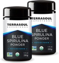 Terrasoul Superfoods Organic Blue Spirulina Powder (in Miron Glass Jar): 2 Oz (2 Pack)