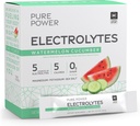 Pure Power Electrolytes, Watermelon Cuckumber Flavor, 5.13 oz (145,6 g), 30 Servere (30 Pakker), 5 kalorier og 0 g sukker Per Servering, Non- GMO, NSF Certified for Sport, Dr. Mercola