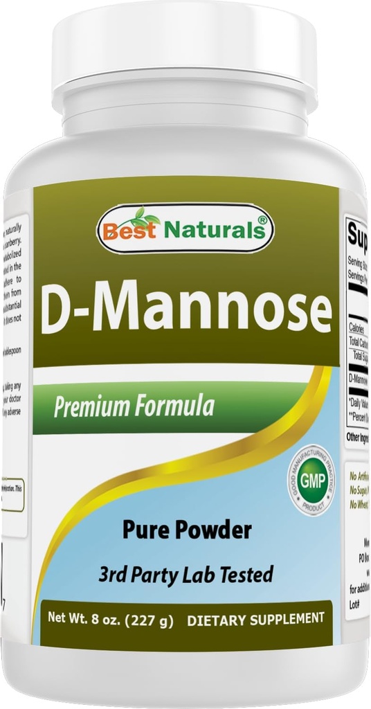 Bedste Naturals D- Mannose Pure Powder - Urinary Tract Cleanse Supplement - 8 OZ