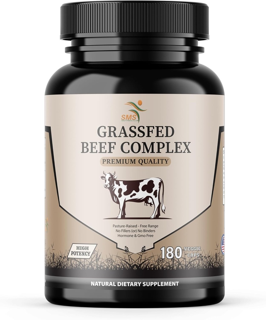 Oksekød orgel supplement - Grass Fed & Pasture rejst - Total Body Wellness & Performance, orgel Complex med 3000mg af Desickeret Oksekød lever, hjerte, Nyre, Pancreas, milt (180 kapsler)