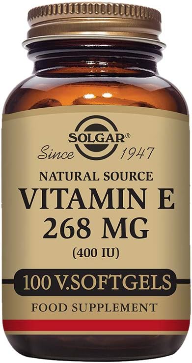 Solgar E 268 mg (400 IE), 100 Vegetariske Softgels - Natural Antioxidant, Skin & Immunsystem Support - Naturligt - Sourced Vitamin E - Non- GMO, Vegan, Gluten Free, Dairy Free - 100 Servere