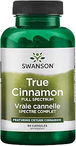 Swanson Full Spectrum True Cinnamon - Herbal Supplement - (120 Capsules, 300mg Each)