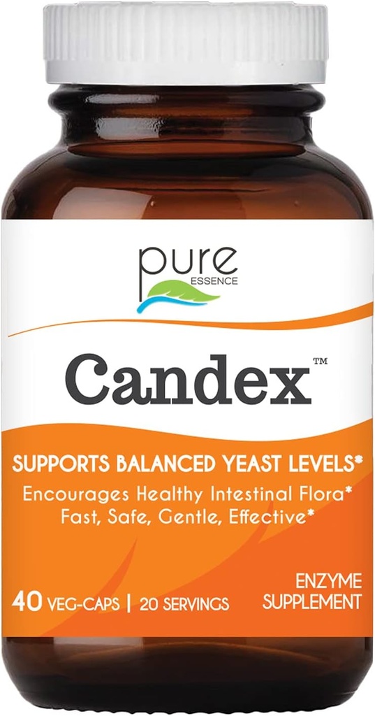Pure Essence Candex tillæg - Gær Overvækst tillæg med fordøjelsesenzymer, Gær Infektion Probiotisk hjælp til mænd og kvinder - 40 kapsler