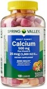 Spring Valley Calcium 500 mg Plus vitamin D 25 mcg Bone Health Kosttilskud Gummies, 100 Count + DRI Store Sticker.