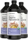 Horbäach Organic Flaxseed Oil against 124; 3 Pack against 124; 16 fl oz Hver Shained 124; Cold Pressed Measures 124; med Omega 3, 6, 9 Measures 124; Vegetar, Non- GMO, Gluten Free Liquid