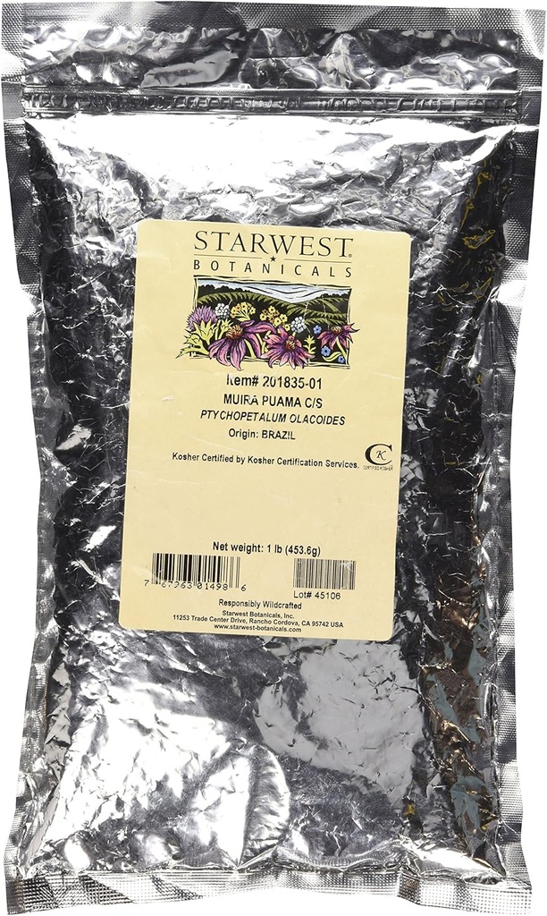 Muira Puama Cut & Sifted - Ptychopetalum olacoides, 1 LB