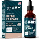 Reishi Mushroom Supplement - Hurtigere absorption end Reishi Mushroom Kapsler eller Pulver - Vores Reishi Mushroom Extract fremmer Longevity - Reishi Mushroom Tincture - 2 Fl Oz by E2H
