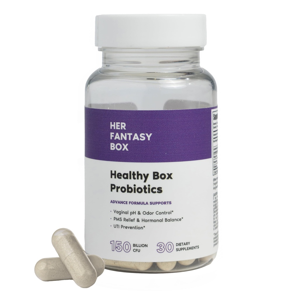 Hendes Fantasy Box against 124; Sund Box against 124; Vaginal Probiotika til kvinder - Prebiotika + Advanced Lactobacillus Blend - Hormonal Balance, PMS Relief - Feminin Health Support med Cranberry & D- Mannose