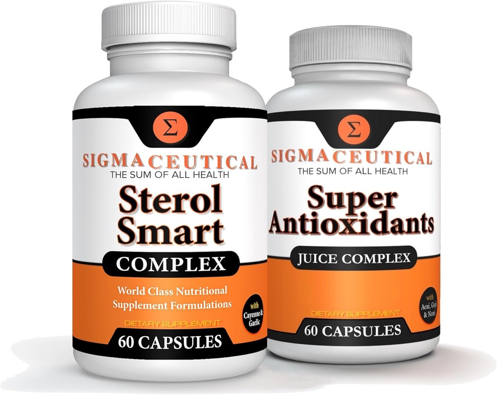 Niacin - Beta sitosterol - Policosanol - Plant Steroler - Hvidløg - Cayenne Supplement Plus Super Antioxidant Supplement - Goji Berry, Acai Berry, Mangosteen, Resveratrol, Pomegranat & Noni