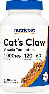 Nutricost Cat 's Claw 1000mg, 120 Kapsler - Vegetarisk Caps, Non- GMO og Gluten Gratis, 60 Servere