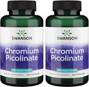 Swanson Chrom Picolinate - Natural Supplement Fremme Metabolisme & Vægt Management - Understøtter sunde blodsukkerniveauer allerede inden for det normale område - (200 kapsler, 200mcg Hver) 2 pakke