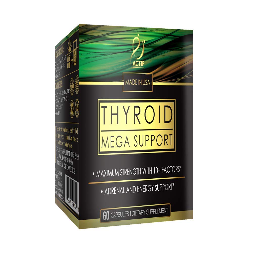 Aktivitet Thyreoidea Mega Support - Maksimal styrke med 10 + thyreoideafaktorer - Understøtter energi, Metabolisme, binyrebarktræthed og stressrespons - Ikke GMO, 1 måned Supply, Made in USA