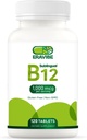Vitamin B12 1000 mcg, 120 tabletter, Natural Cherry Flavor, Gluten- Free, Non- GMO, Sugar Free, Hurtig opløsning