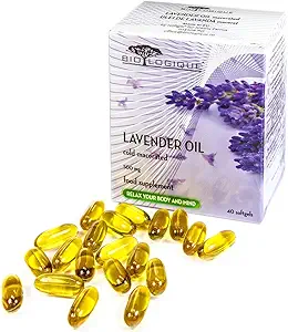 Lavendel Pure Oil 500mg, 100% Pure & Natural Cold macerated Extract, 40 softgel kapsler