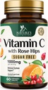 Vitamin C Chewable 1000mg - ekstra styrke antioxidanter til kraftig immunforsvar w / C-vitamin & Rose HIPS - Potent kost VIT C Chews Supplement, Natural Orange Flavor, Vegan, Non- GMO - 60 tabletter